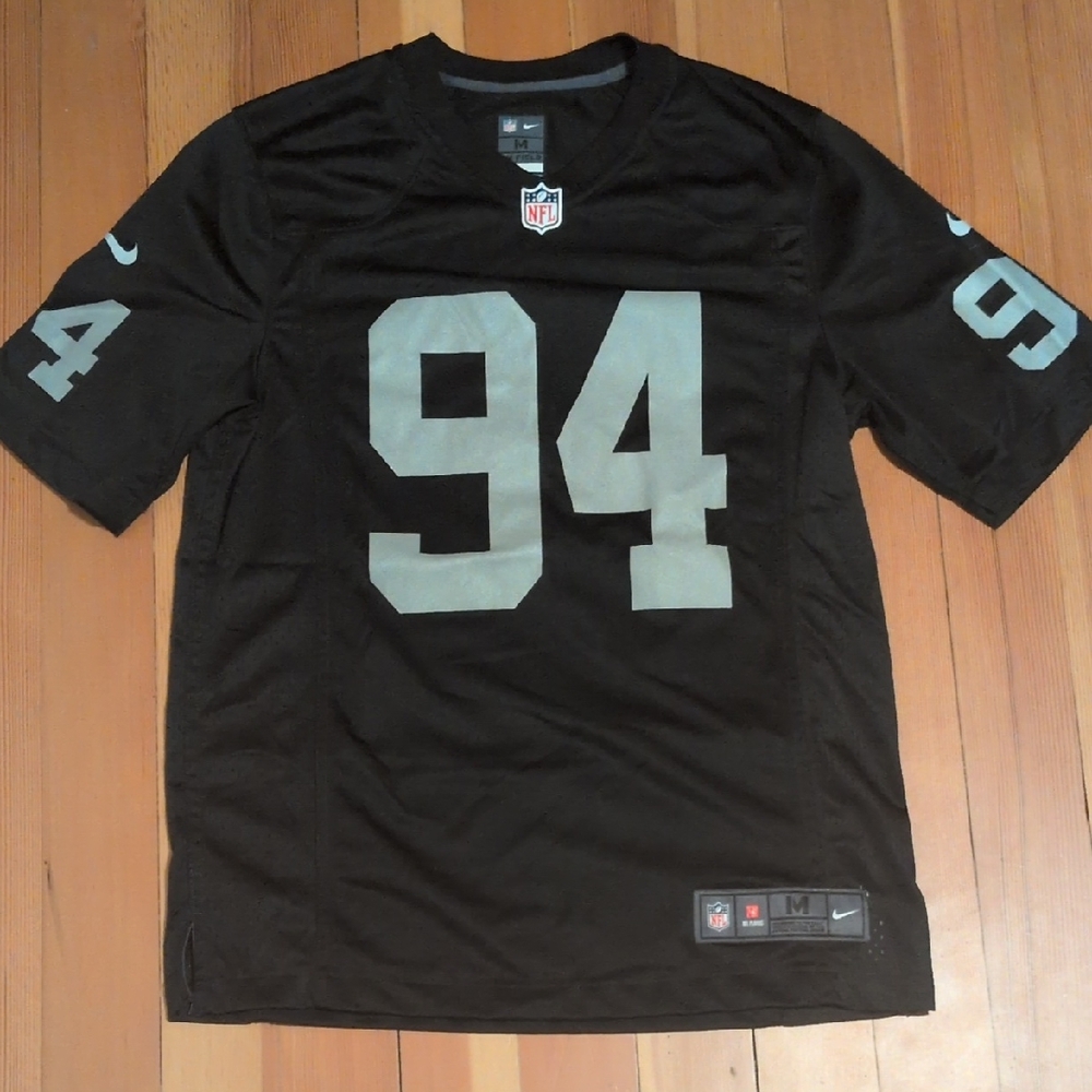 Nike Men's Black and Gray Jersey Nassib Medium Jersey